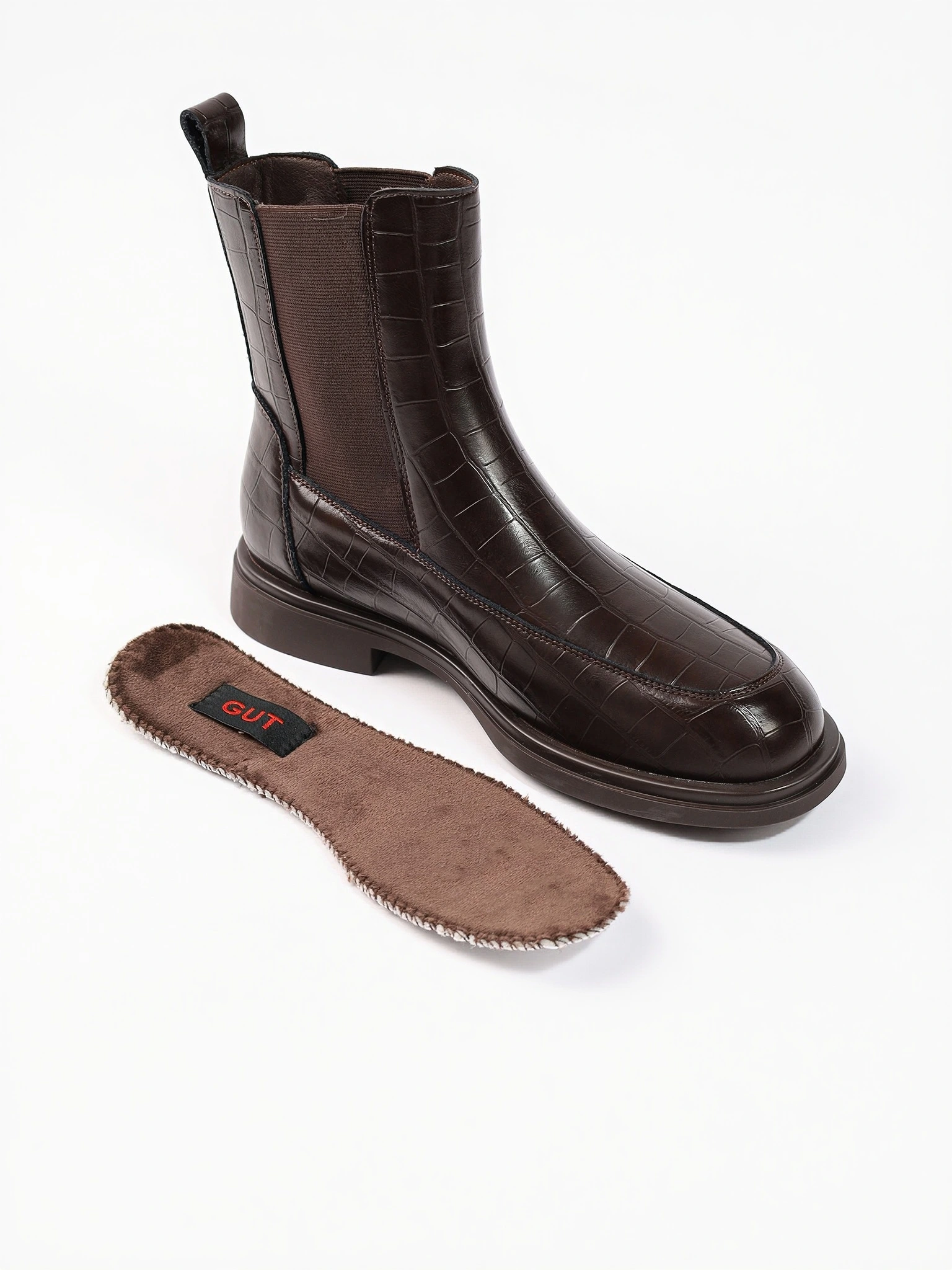 Ботинки-челси коричневого цвета из натуральной кожи